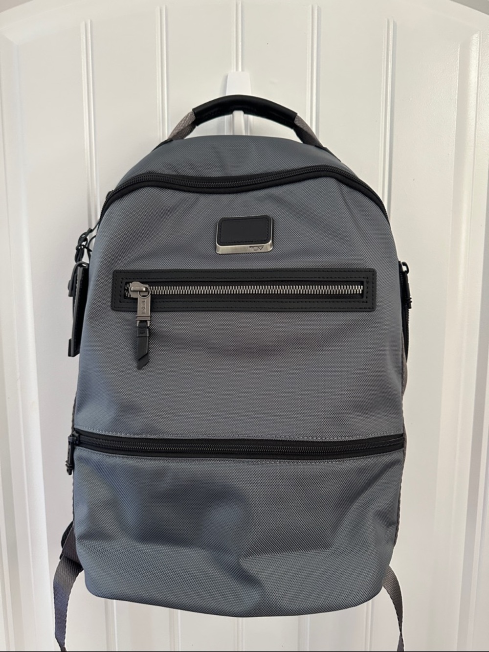 TUMI Alpha Bravo Essential Backpack in the color Cool Grey. New!